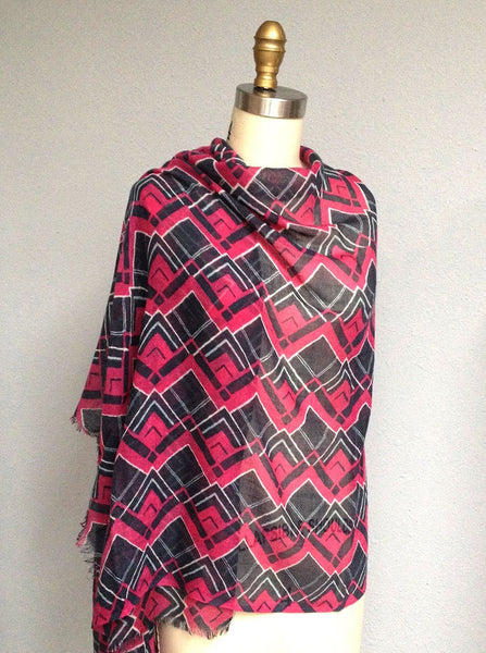 Anika Dali Women's Sarah Geode Chevron Fine Wool Scarf