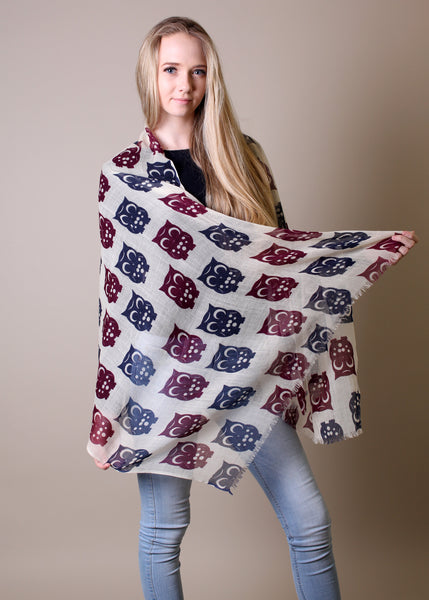 Happy Humble Owl Soft Wool Scarf / Shawl