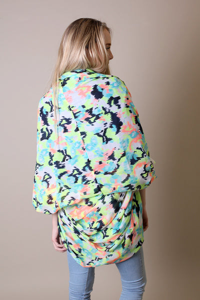 Women's Abstract Colorful Aztec Heart Infinity Circle Loop Scarf / Sarong Wraps / Shoulder Wraps - www.AnikaDali.com #AnikaDali