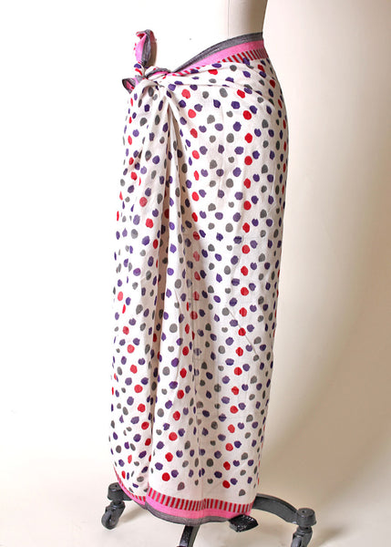 Anika Dali Women's Multi-color Polka Stripe Border Infinity Scarf