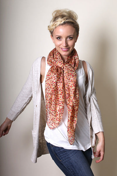 Anika Dali Blooming Mini Polka Dot Square Silk Scarf - www.AnikaDali.com