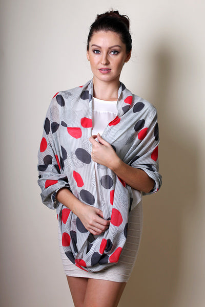 Women's Kate Polka Dots Geometric Infinity Circle Scarf - Anika Dali