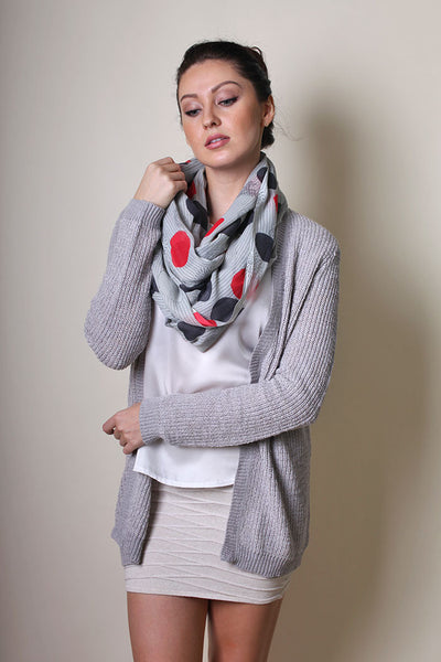 Women's Kate Polka Dots Geometric Infinity Circle Scarf - Anika Dali