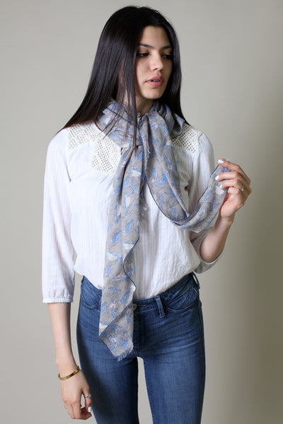 Gabby Blue Birds Square Scarf