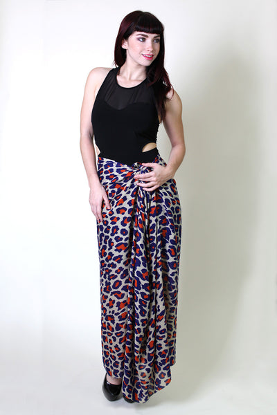 Anika Dali Women's Lucia Leopard Animal Print Infinity Circle Loop Scarf / Shoulder Wraps / Sarong 