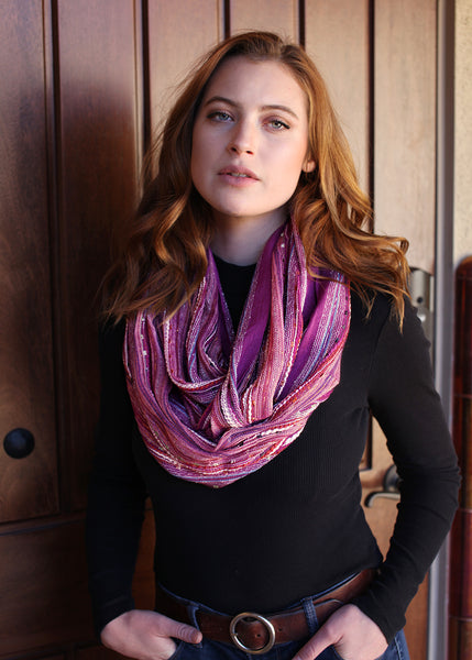 Anika Dali Women's Festival Bliss Shimmer Infinity Scarf - Holiday Scarf Gift Ideas - Purple Bliss