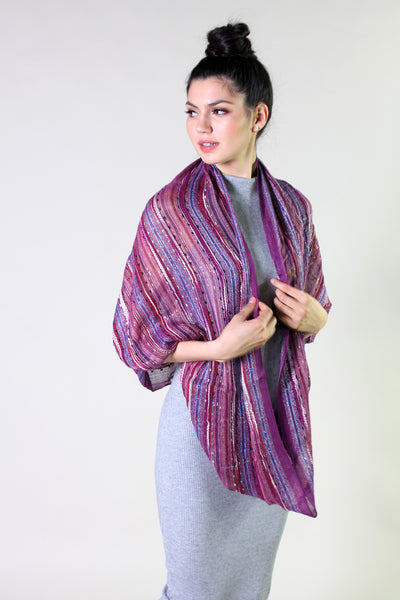 Anika Dali Women's Shimmer Sparkle Festival Bliss Infinity Scarf (12 Colors)-Purple Bliss