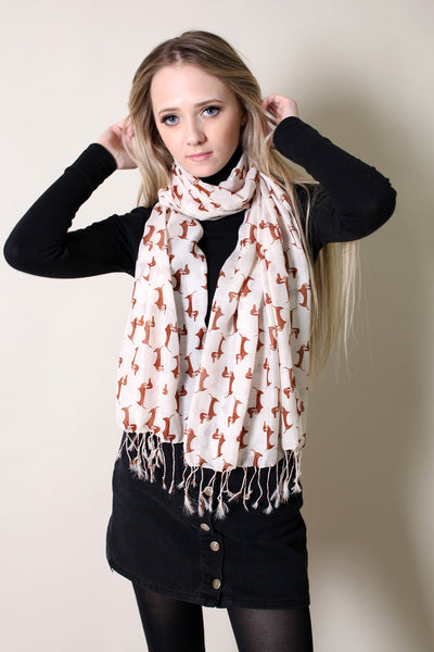 Women's Cute Bella Dachshund Doxie Dog Print Fashion Scarf 