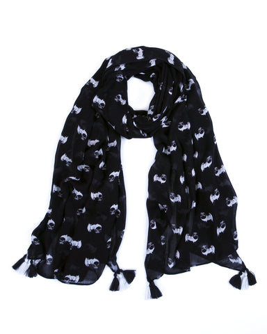 Women's Soft Pug Dog Scarf - Unique Gifts for Animal Lovers