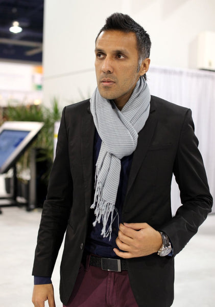 Anika Dali Men's Classic City Stripe Scarf